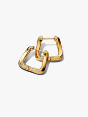 Twisted Triangle Small Hoop Earrings 14k gold plating