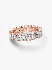 Alternating Sparkling Band Ring 14k rose gold plating