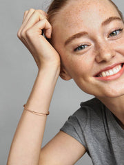FINAL SALE - Pandora Signature I-D Open Bangle 14k rose gold plating