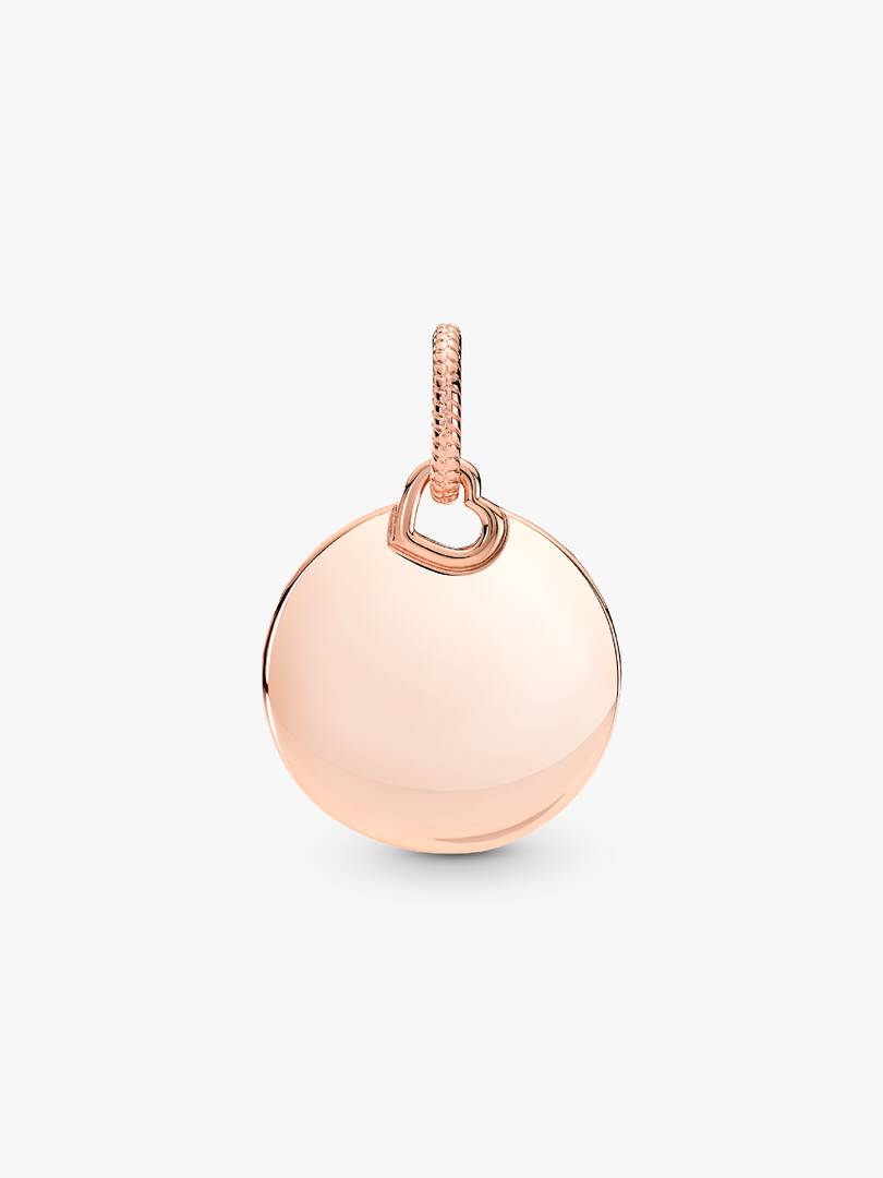 Engravable Round Tag Pendant 14k rose gold plating