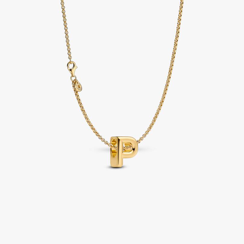 Letter P Charm Necklace 2 Quantity