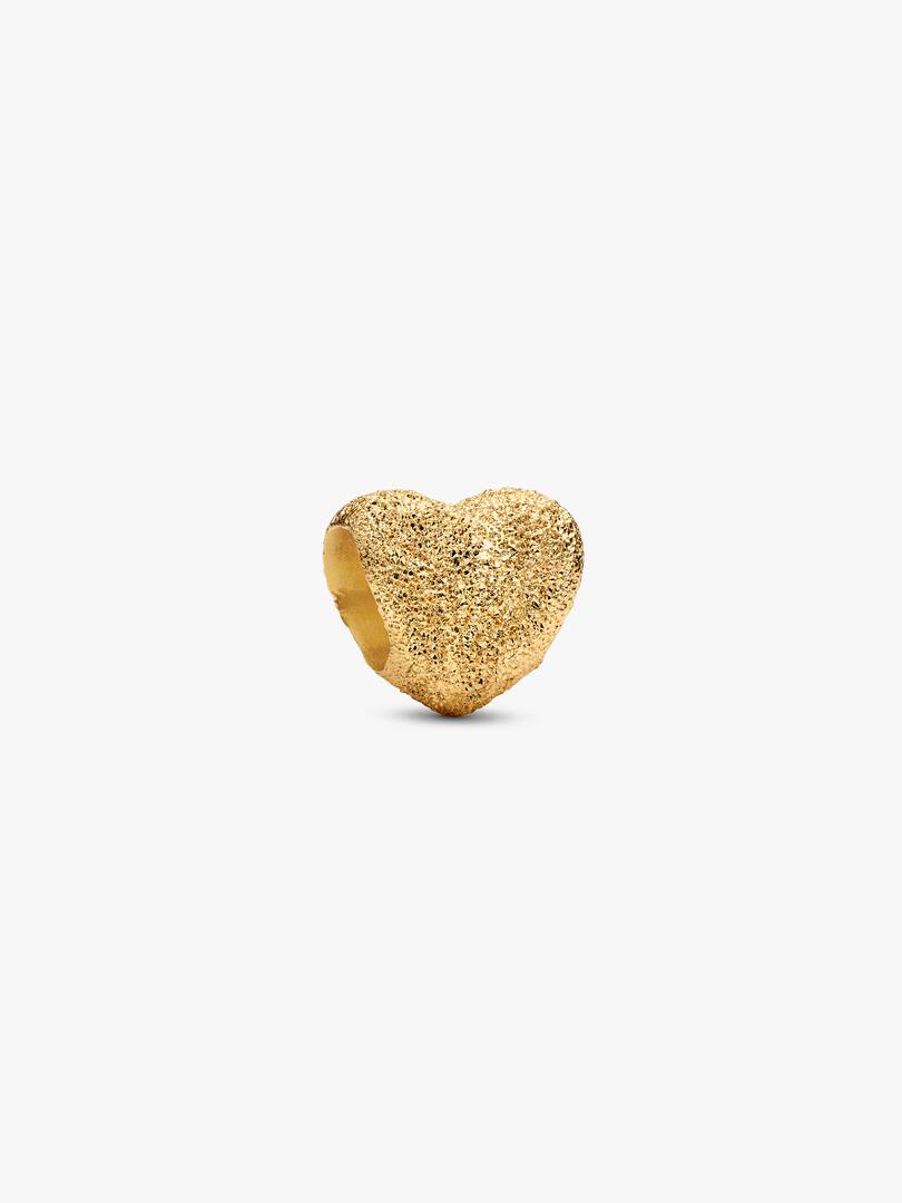 Textured Heart Mini Charm 14k gold plating