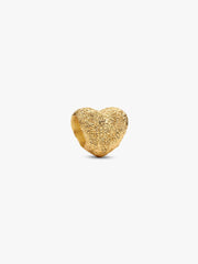 Textured Heart Mini Charm 14k gold plating