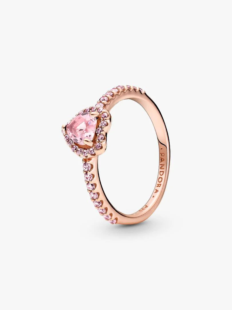 Sparkling Elevated Heart Ring 14k rose gold plating