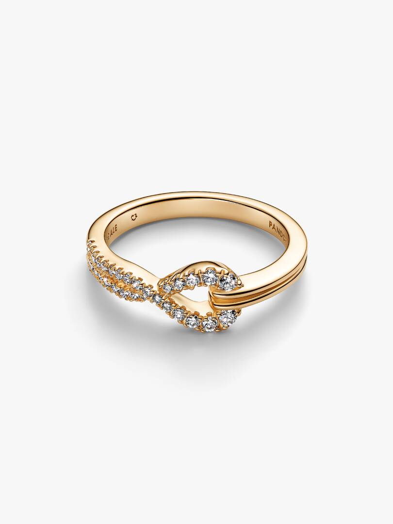 Pandora Infinite Lab-grown Diamond Pavé Double Row Ring 0.22 ct TW, 14k gold