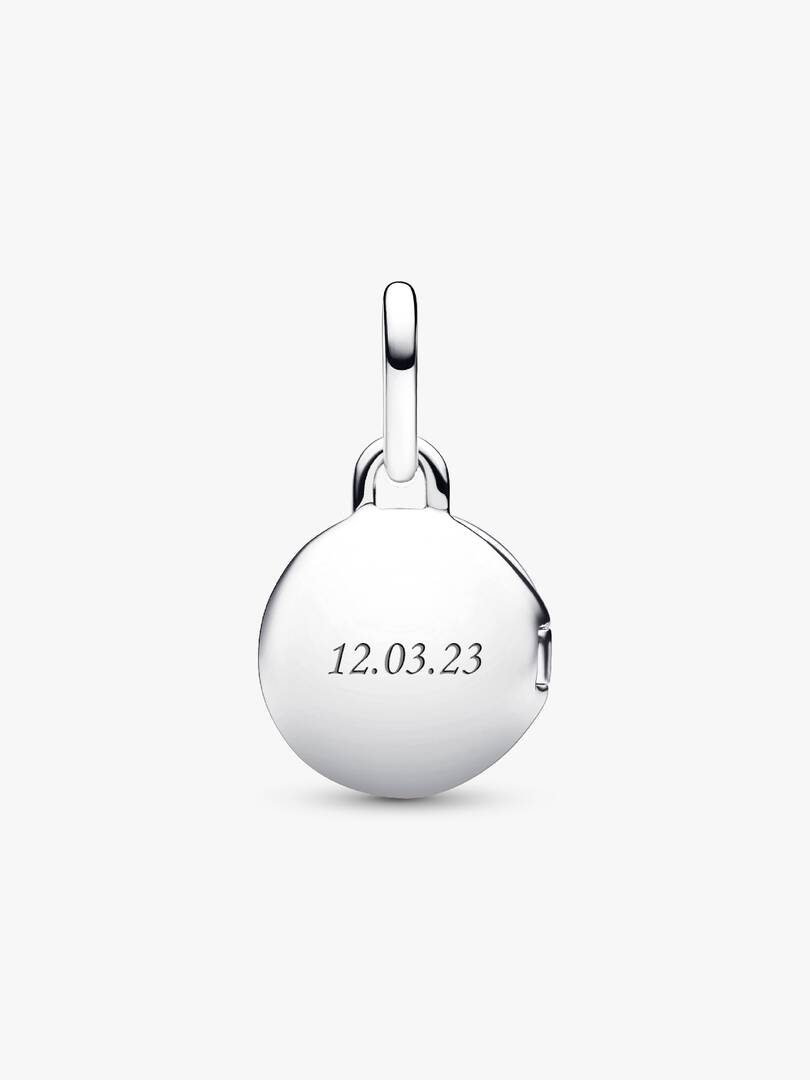 Openable & Engravable Love Locket Dangle Charm Sterling silver