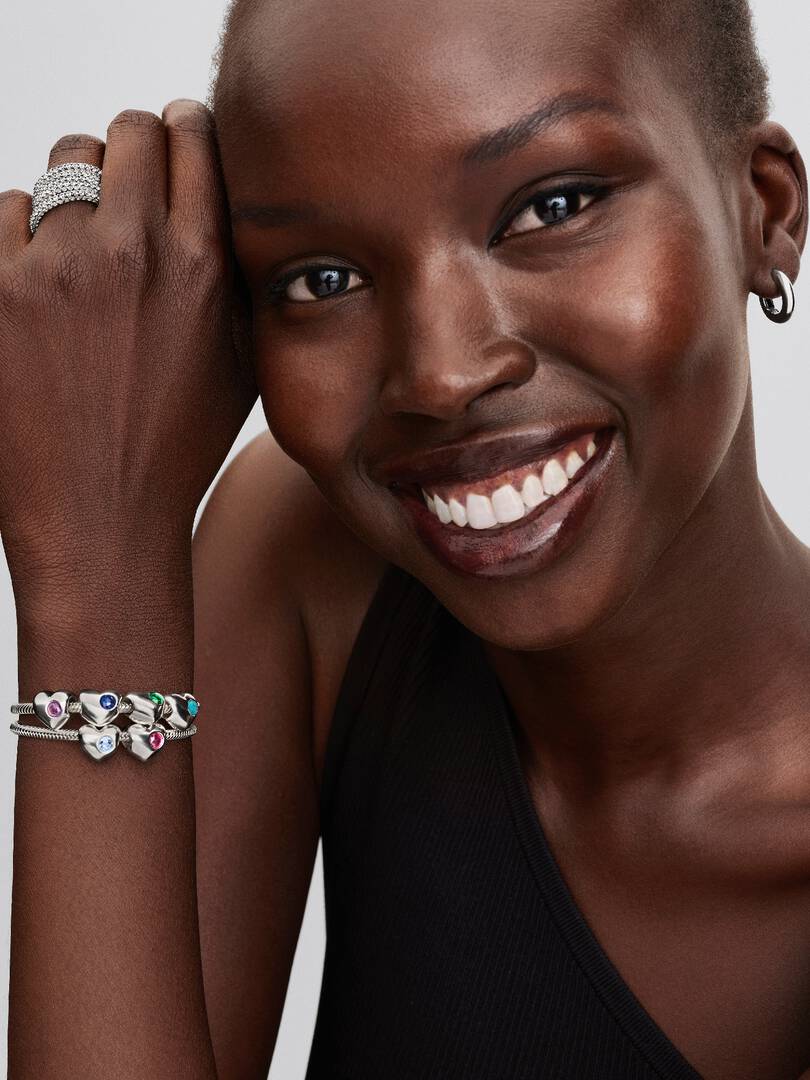 Engravable True Red Stone Heart Charm Sterling silver