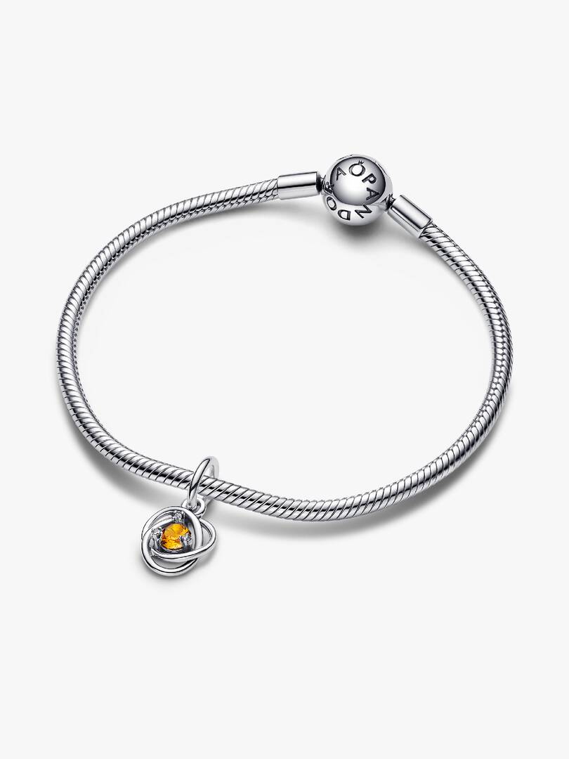 FINAL SALE - Honey Eternity Circle Dangle Charm Sterling silver