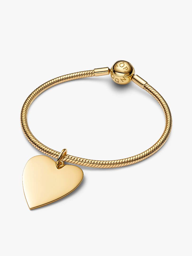 Engravable Heart Oversized Tag Pendant 14k gold plating