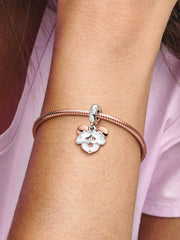 Disney Mickey Mouse Double Dangle Charm Sterling silver, 14k rose gold plating