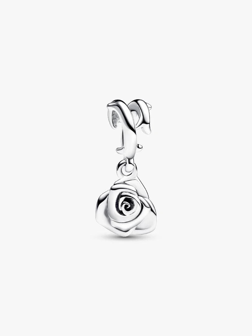 Rose in Bloom Dangle Charm Sterling silver