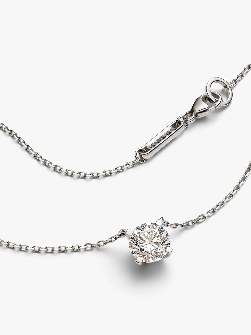 Pandora Era 14k White Gold Lab-grown Diamond Pendant Necklace 1.00 ct TW, 14k white gold