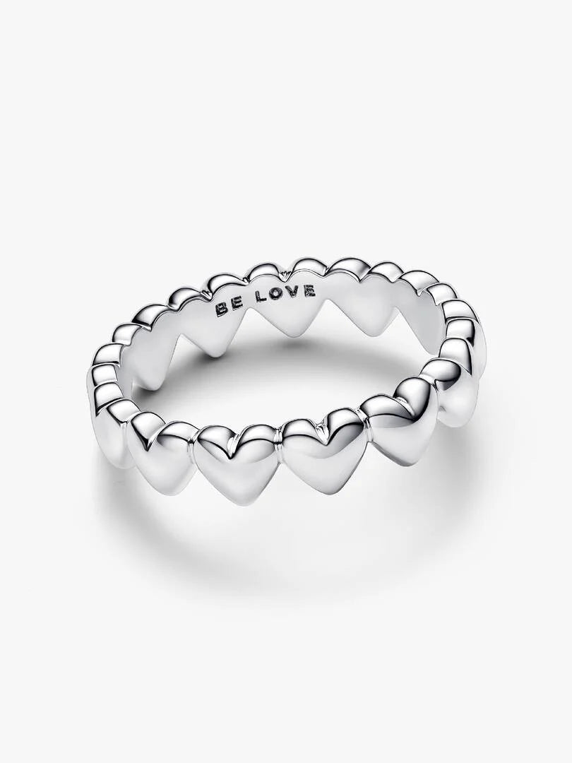 Row of Hearts Ring Sterling silver