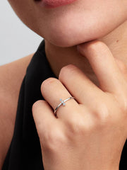 Pandora Era Lab Grown Diamond Trio Ring 0.07 ct TW, 14k white gold