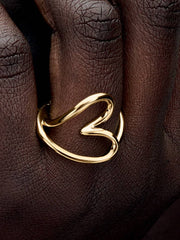 Organically Shaped Heart Ring 14k gold plating