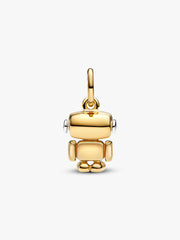 Spinnable Face Robot Dangle Charm Sterling silver, 14k gold plating