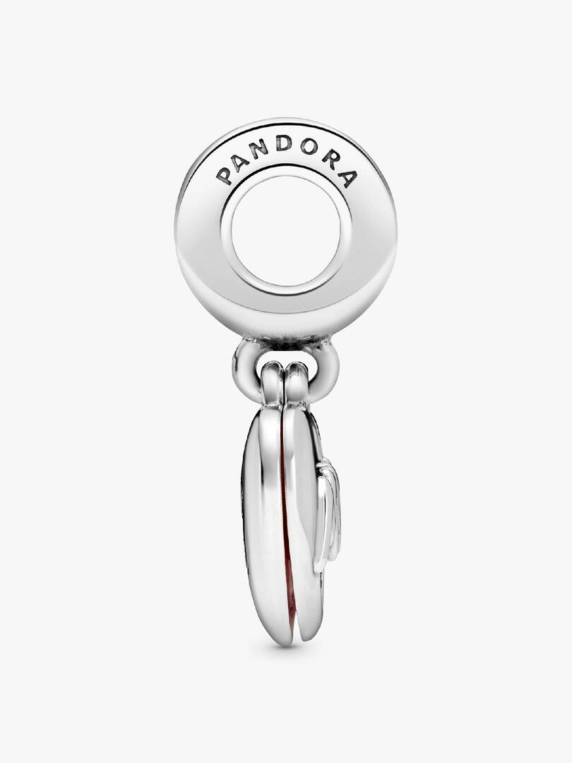 Mom Script Heart Dangle Charm Sterling silver
