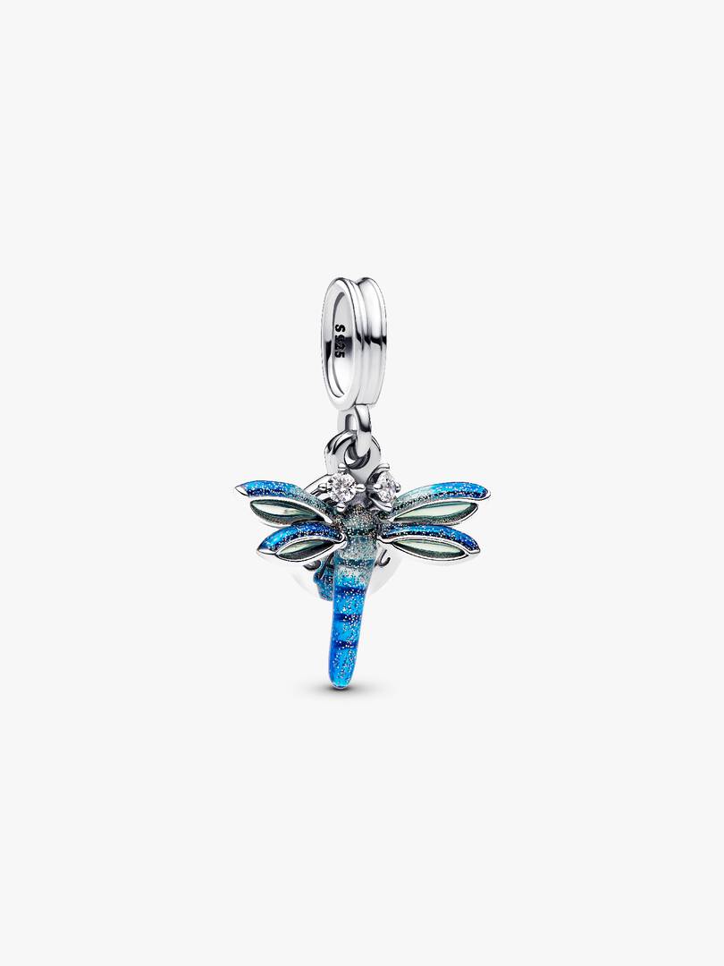 Dragonfly Double Dangle Charm Sterling silver