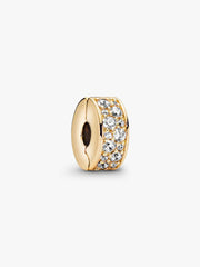 Clear Pavé Clip Charm 14k gold plating