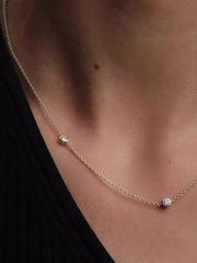FINAL SALE - Pandora Era Bezel Sterling Silver Lab-grown Diamond Station Necklace 0.30 ct TW, Sterling silver