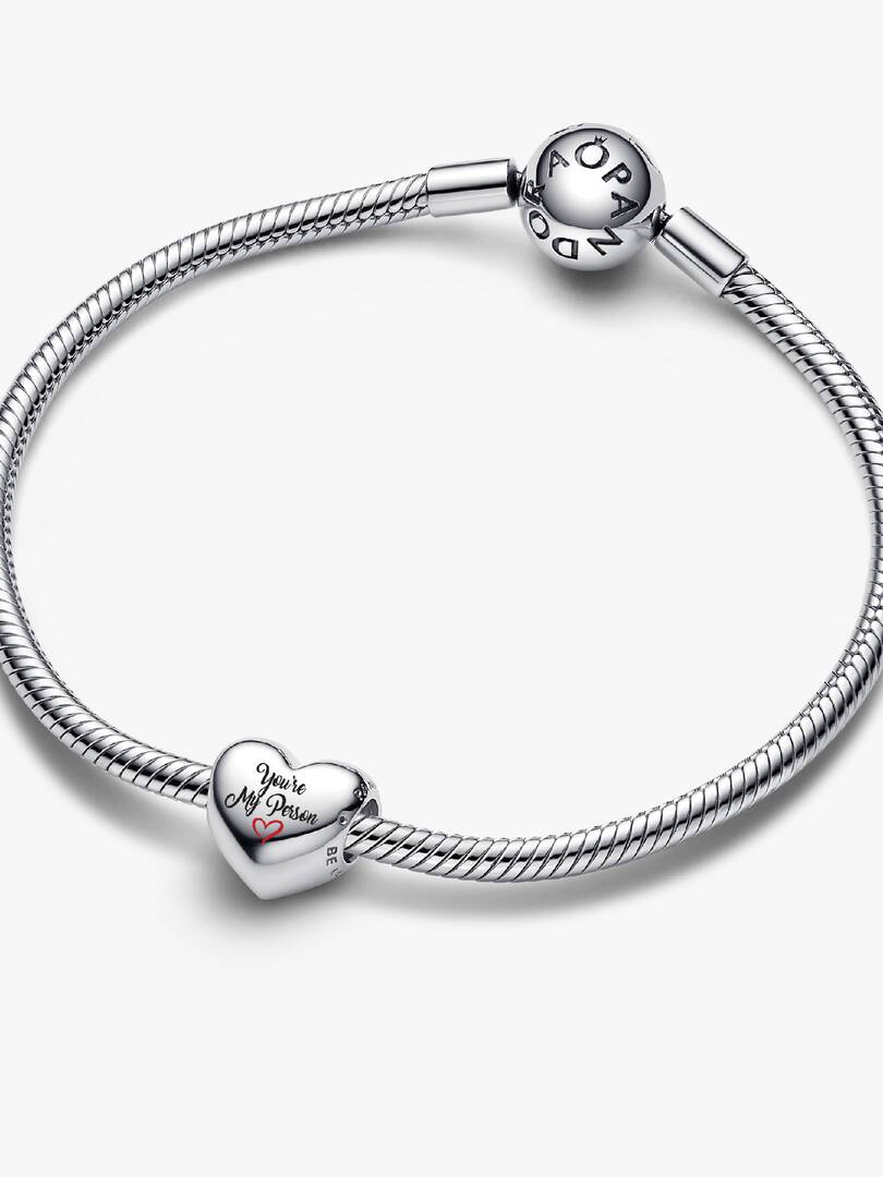 Engravable You're My Person Heart Charm Sterling silver