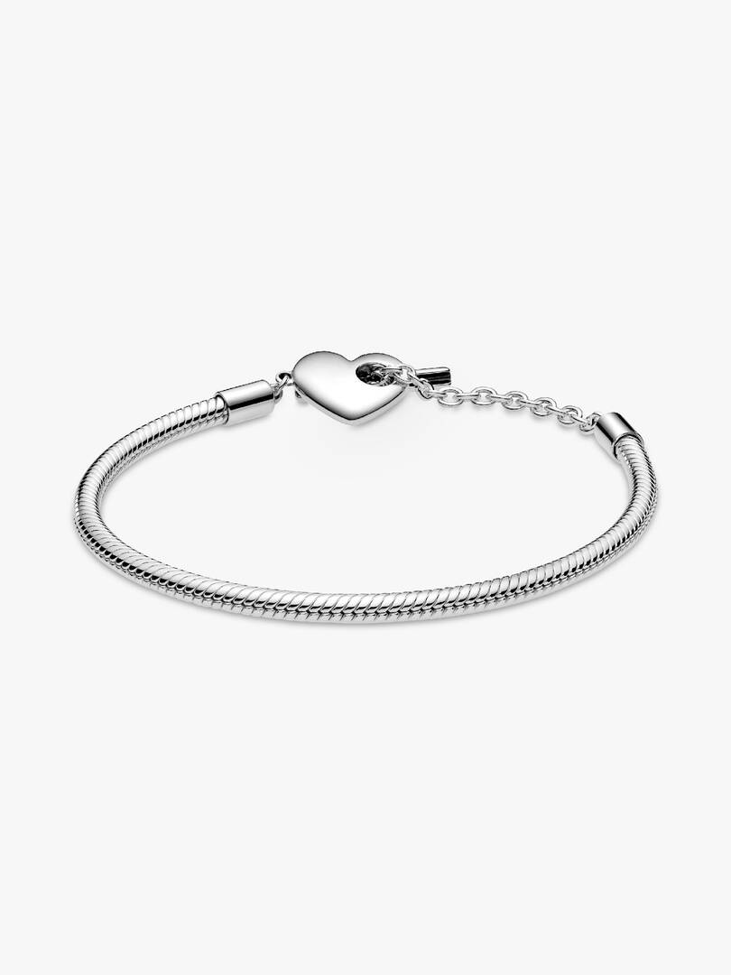 Pandora Moments Heart T-Bar Snake Chain Bracelet Sterling silver