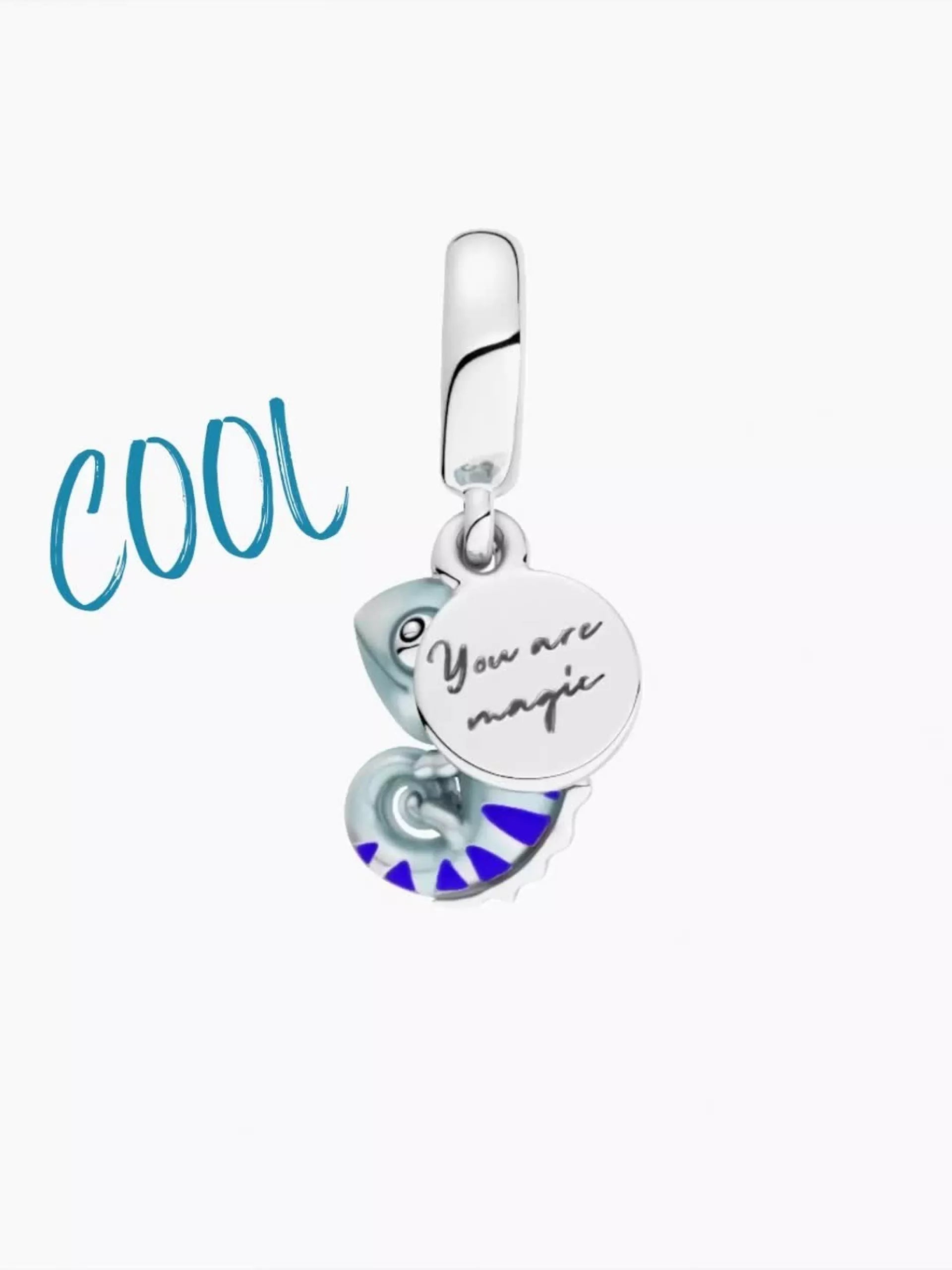 Color-changing Chameleon Dangle Charm Sterling silver