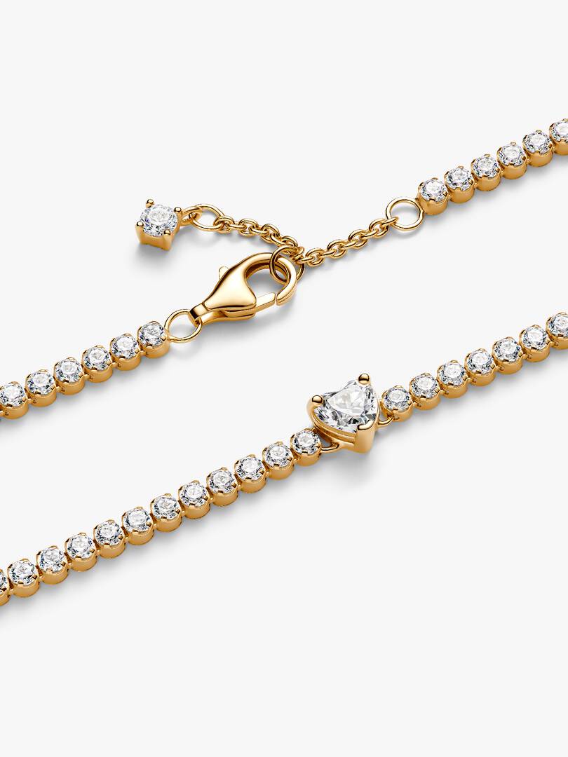 Sparkling Heart Tennis Bracelet 14k gold plating
