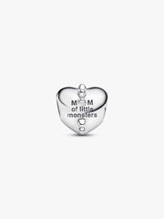 Mom's Little Monsters Heart Charm Sterling silver