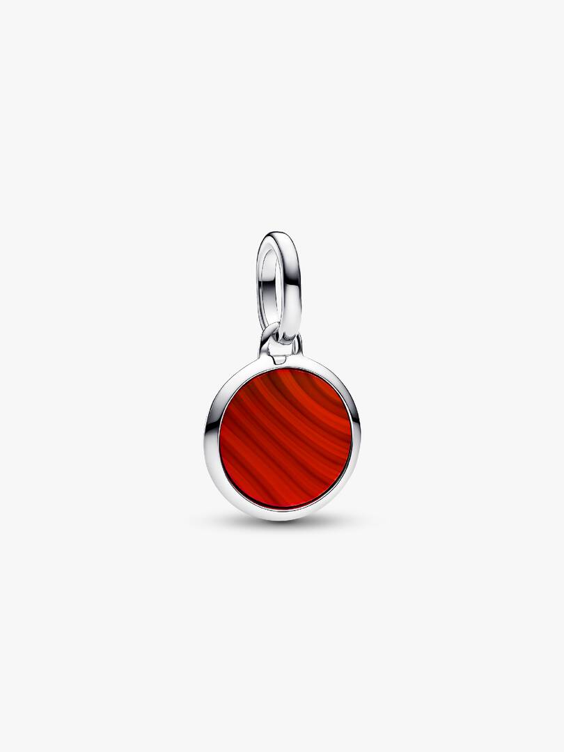FINAL SALE - Red Murano Glass Engravable Mini Medallion Charm Sterling silver
