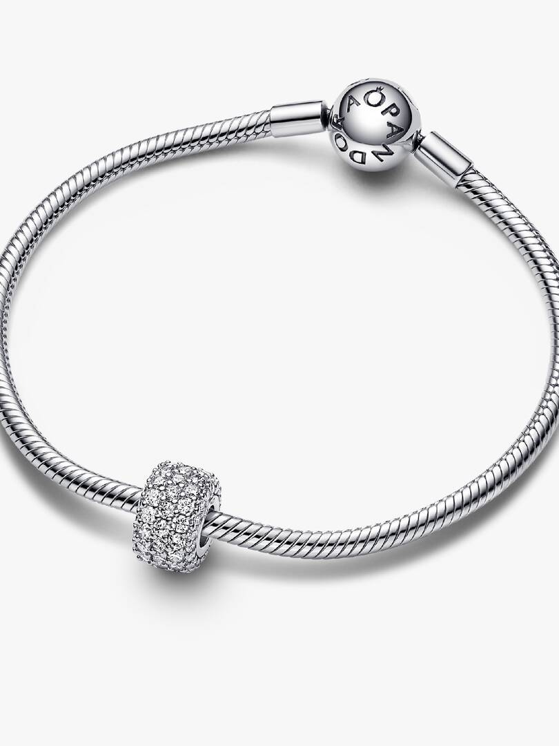Sparkling Pavé Triple-row Charm Sterling silver