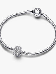 Sparkling Pavé Triple-row Charm Sterling silver