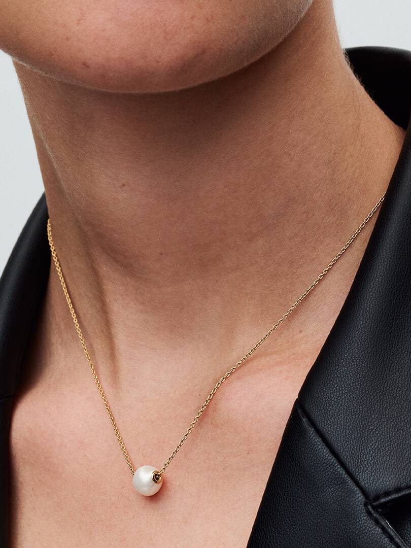 FINAL SALE - Treated Freshwater Cultured Pearl Collier Necklace 14k gold plating