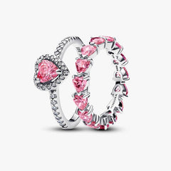 Pink Heart to Hearts Ring Set 2 Quantity