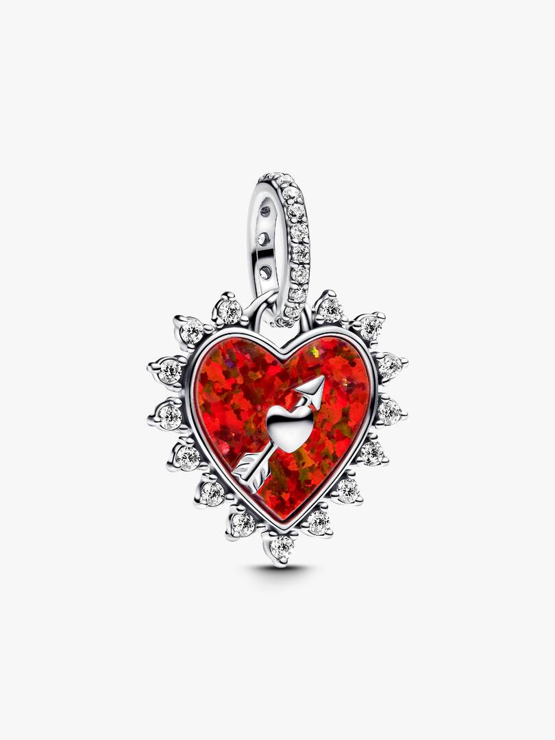 Spinnable Arrow Heart Dangle Charm Sterling silver