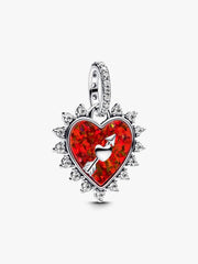 Spinnable Arrow Heart Dangle Charm Sterling silver