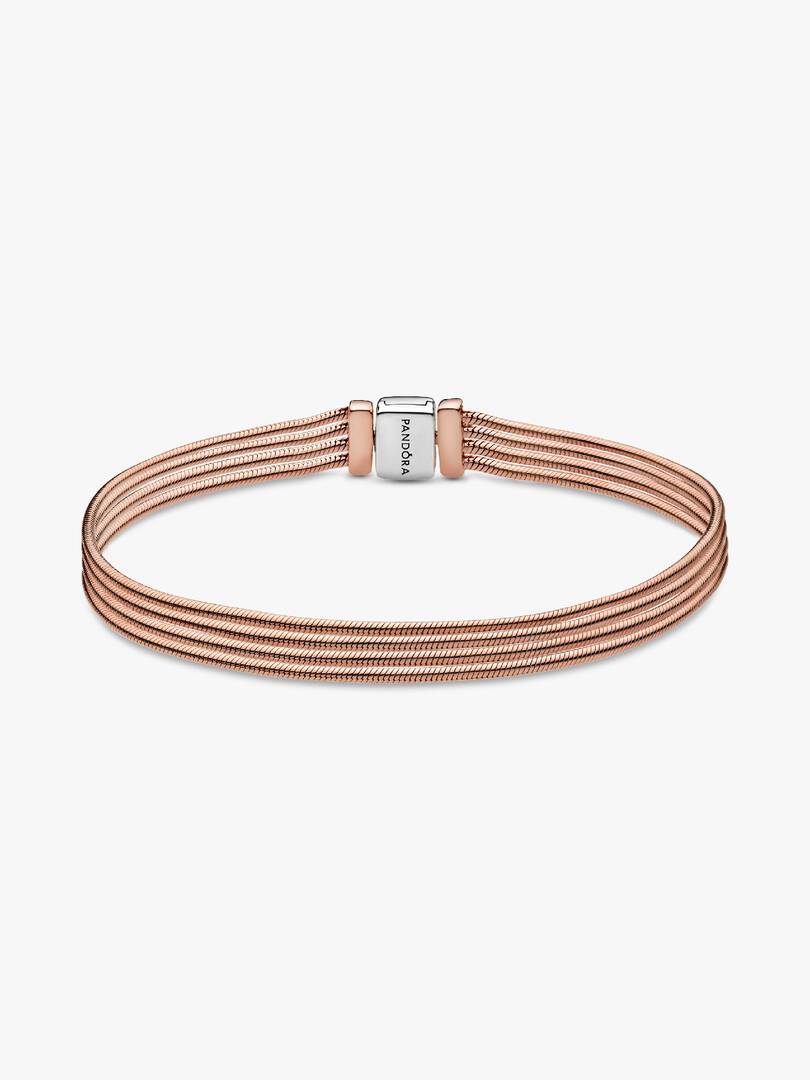 FINAL SALE - Pandora Reflexions™ Multi Snake Chain Bracelet Sterling silver, 14k rose gold plating