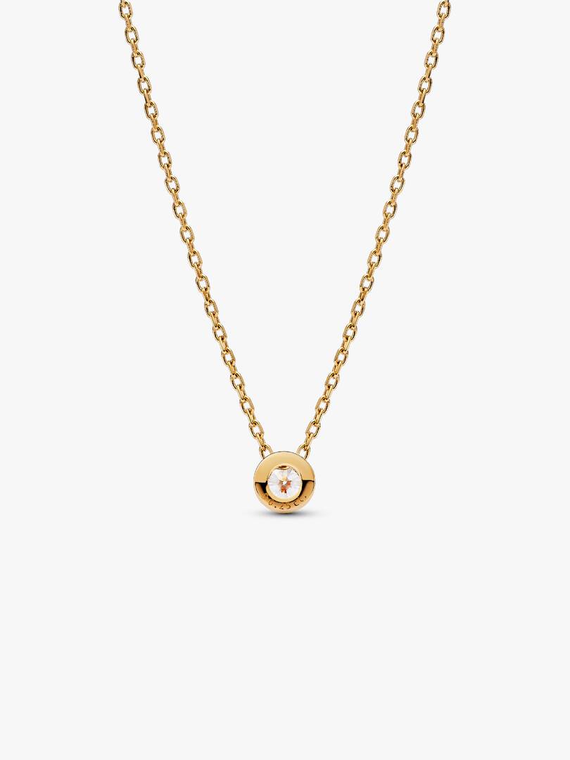 Pandora Era Bezel 14k Gold Lab-grown Diamond Pendant Necklace 0.25 ct TW, 14k gold