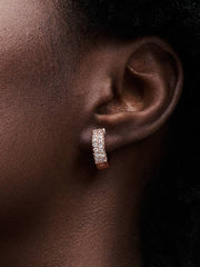 FINAL SALE - Pandora Timeless Pavé Double-row Hoop Earrings 14k rose gold plating