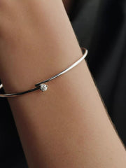 FINAL SALE - Pandora Nova 14k White Gold Lab-grown Diamond Open Bangle 0.25 ct TW, 14k white gold