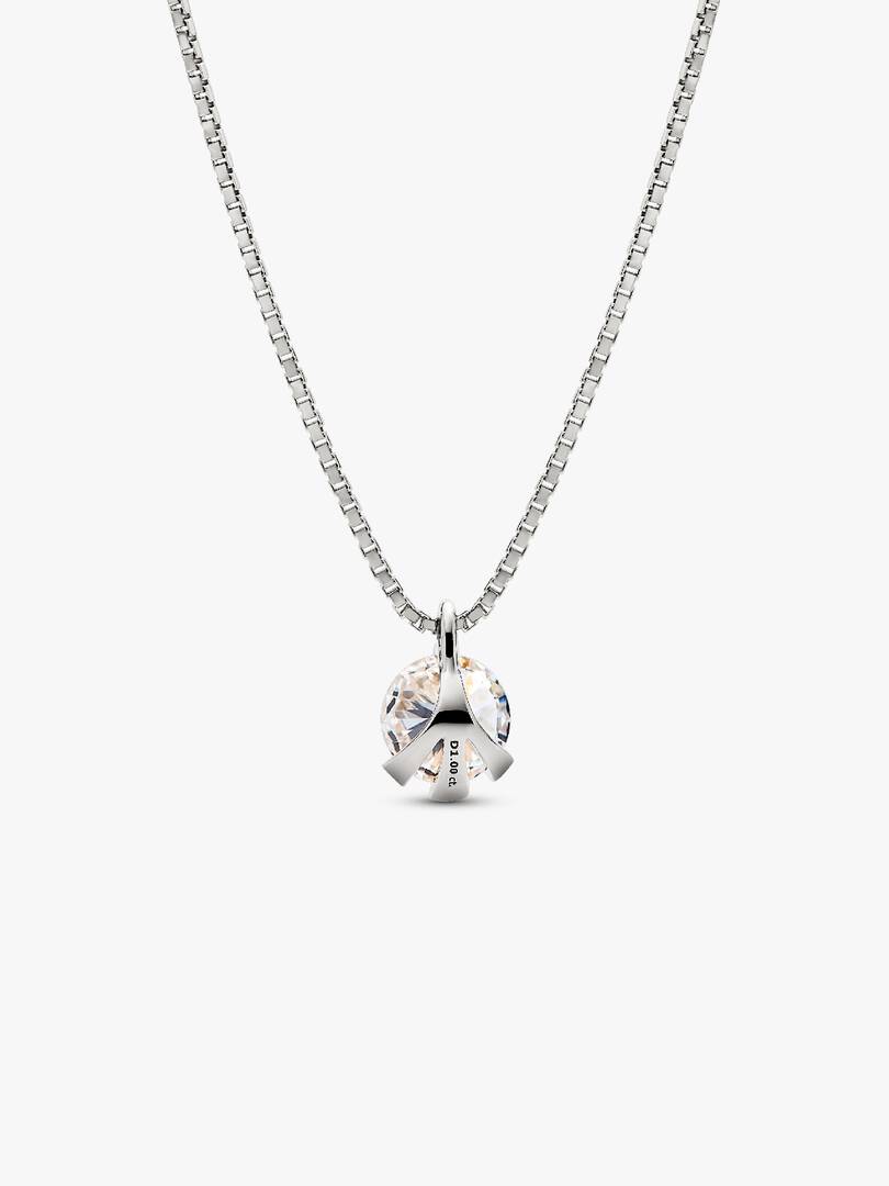 FINAL SALE - Pandora Nova 14k White Gold Lab-grown Diamond Pendant Necklace 1.00 ct TW, 14k white gold