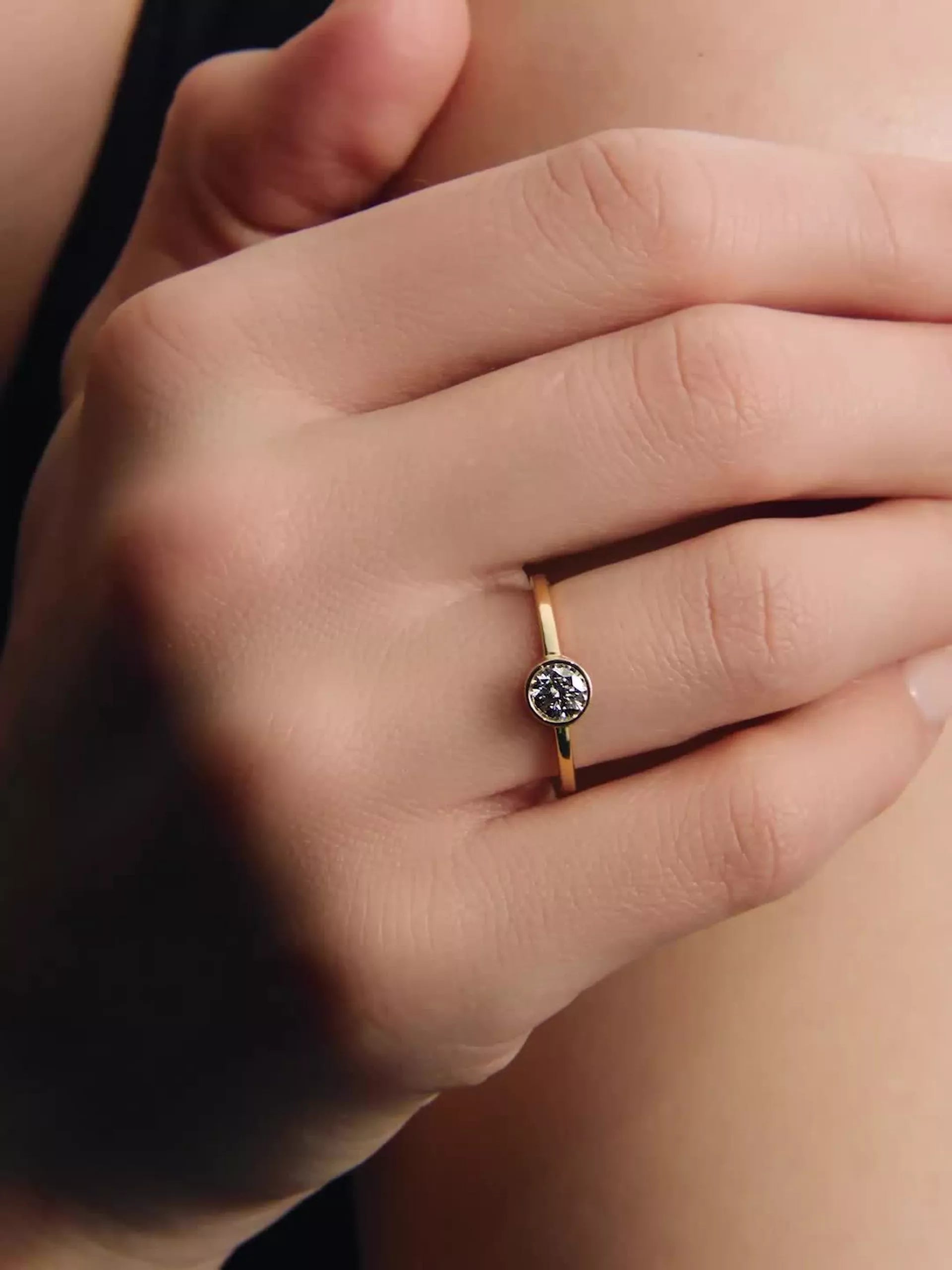 Pandora Era Bezel Lab-Grown Diamond Ring 0.50 ct TW, 14k gold