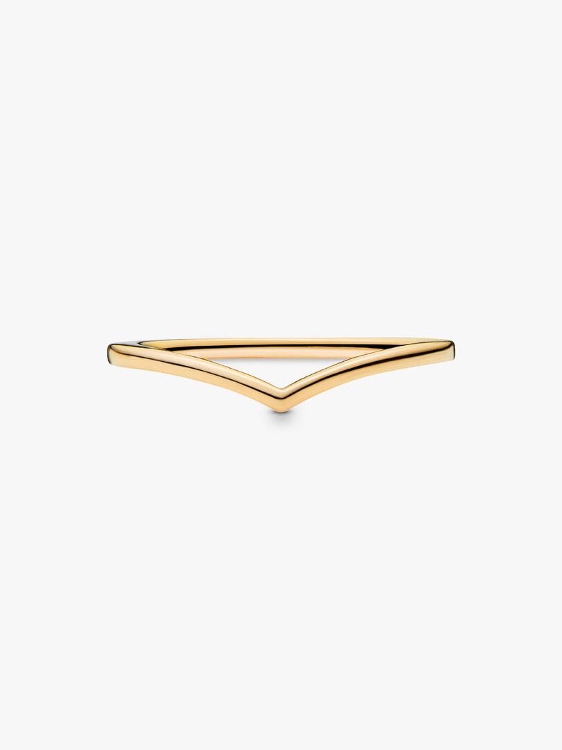 Polished Wishbone Ring 14k gold plating