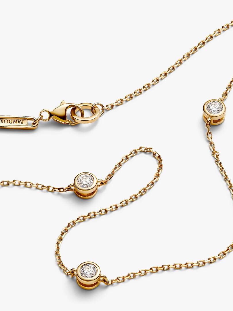 FINAL SALE - Pandora Era Bezel 14k Gold Lab-grown Diamond Station Necklace 0.50 ct TW, 14k gold