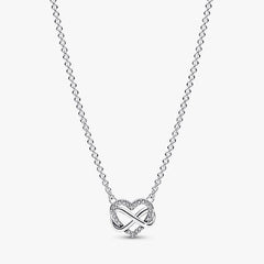 Sparkling Infinity Heart Necklace Set 2 Quantity