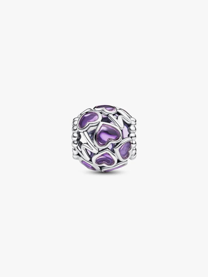 Openwork Hearts Mom Charm Sterling silver