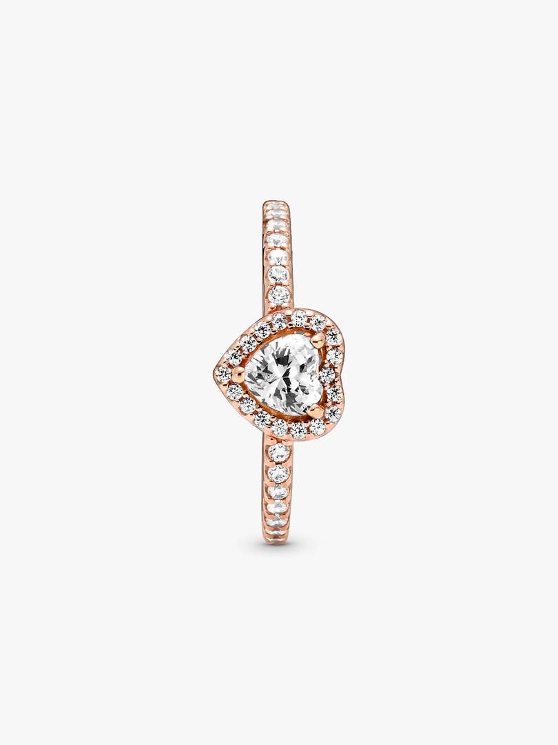 Sparkling Elevated Heart Ring 14k rose gold plating