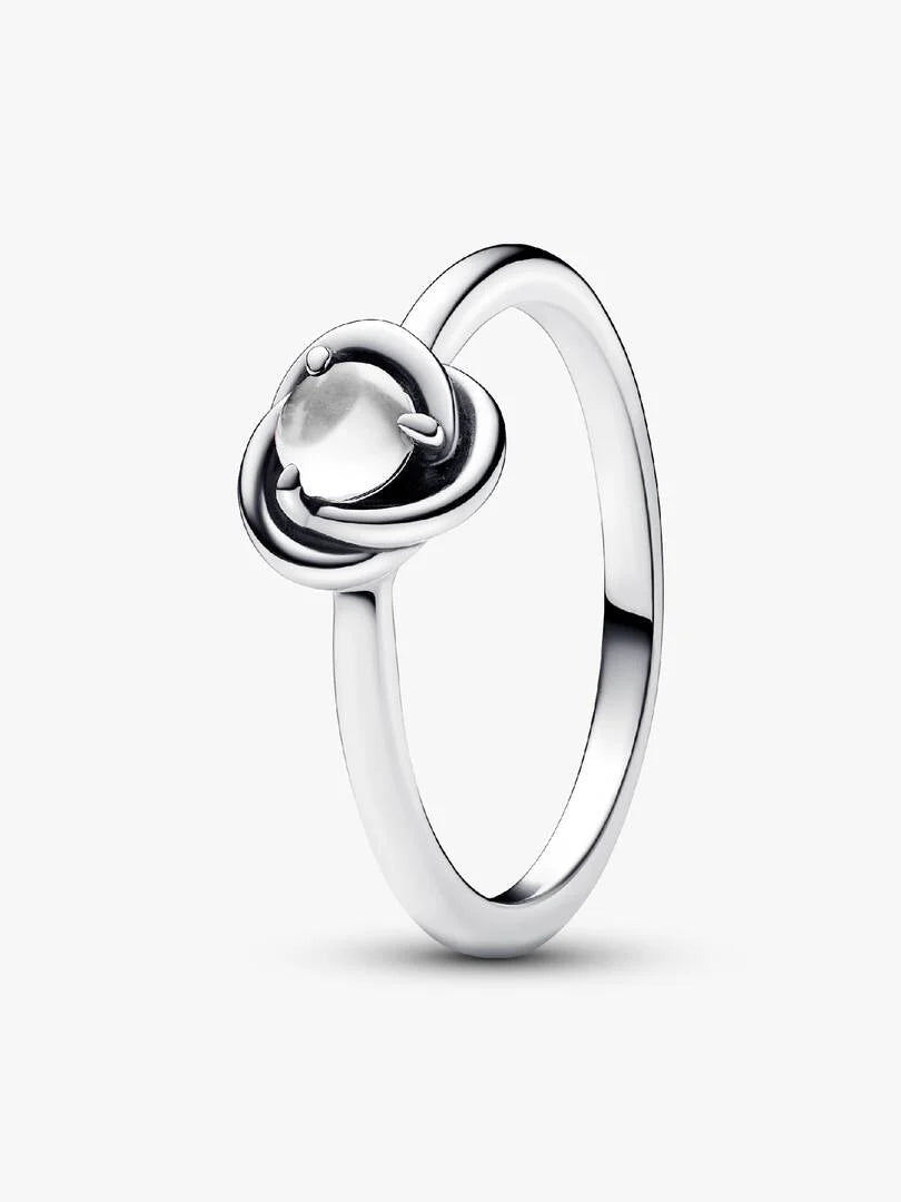 April Birthstone Eternity Circle Ring Sterling silver