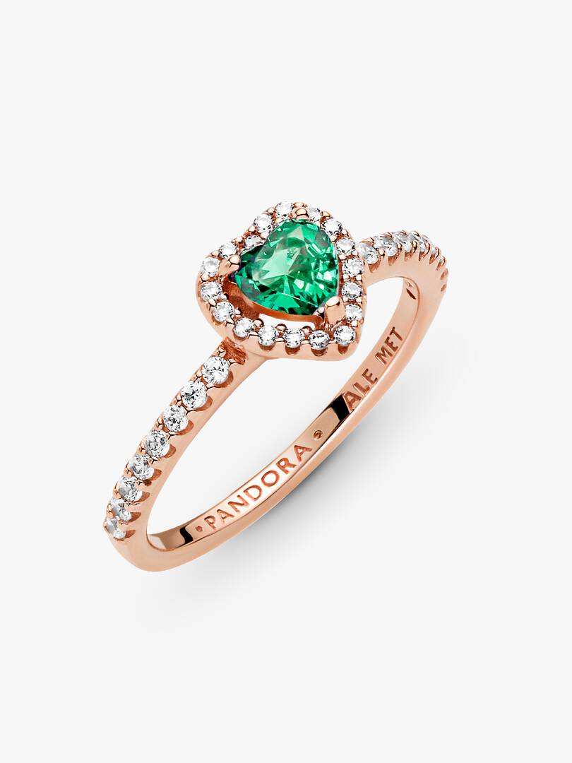 Sparkling Elevated Heart Ring 14k rose gold plating