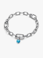 Turquoise-colored Heart Mini Dangle Charm Sterling silver